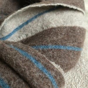 Baby Alpaca Scarf Double Sided in Light Grey and Oatmeal